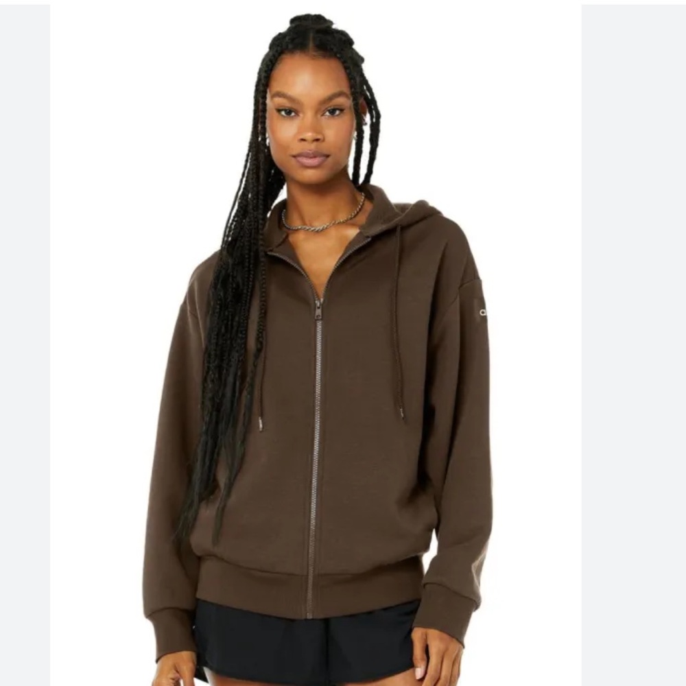 NWT ALO Brown Zip Up Hoodie